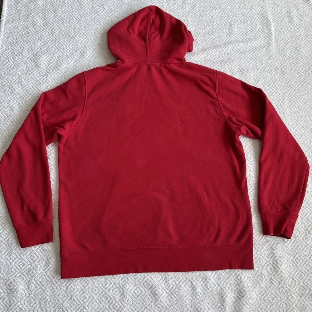 North Face Mens Sweatshirt San Francisco 1966 Patch Red Hoodie Sz Large